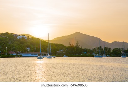 Sunset in the English Harbour. Antigua
