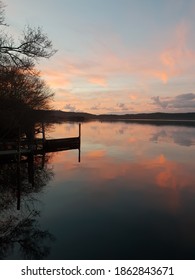 Sunset In Etang De Leon. Leon. France