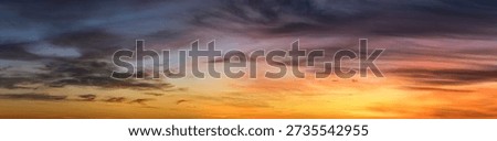 sunset evening sky cloud landscape view, beautiful colorful red orange and yellow clouds sunset evening sky background, cirrus, cirrostratus, cirrocumulus, altocumulus, altostratus, stratus, cumulus