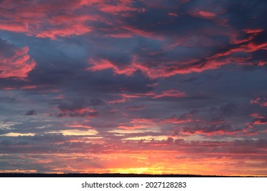 Sunset In Fairhaven Along The Bellingham Bay.