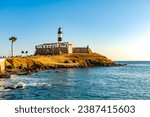 Sunset at the famous Farol da Barra in the city of Salvador, Bahia