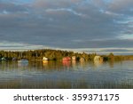 Sunset Fishing Village - Autumn sunset at a fishing village on Great Slave Lake in northern Canada. 