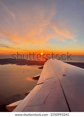 Sunset Flight Takeoff over Ocean