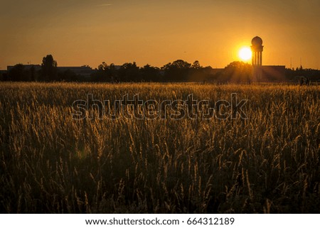 Image, Stock Photo Tempelhof Field Evening