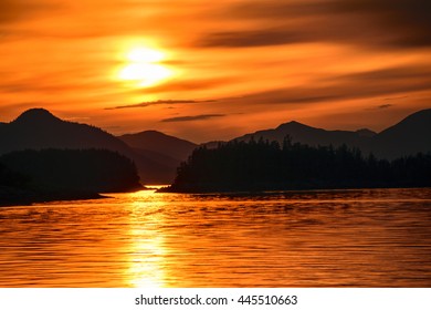 Sunset In Frederick Sound ,Alaska