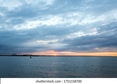 Sunset In Galveston Bay, Texas