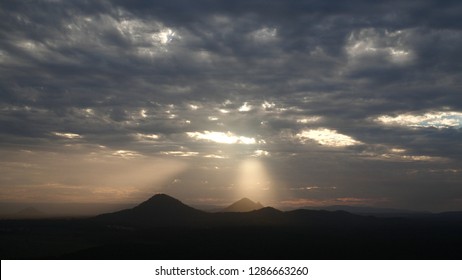 Sunset Glasshouse Mountains, Sunshine Coast, Queensland, Australia
