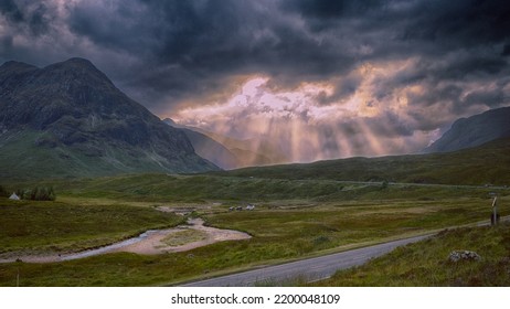 Sunset At The Glencoe Valley, Scotland