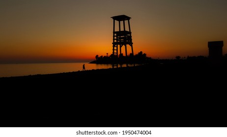 Βeautiful Sunset In Glyfada Beach,Greece