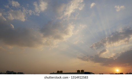 sunset golden rays 
