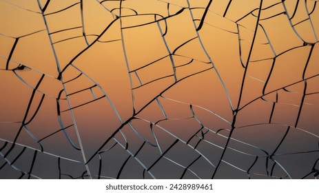 cracked gradient Sunset glass