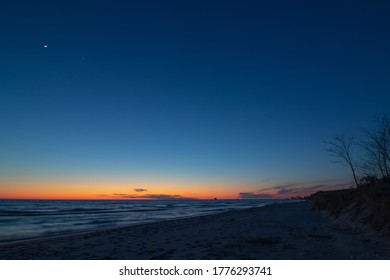 Sunset At The Grand Haven Beach