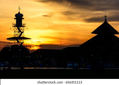 Sunset At The Grand Mosque Of Demak, Indonesia