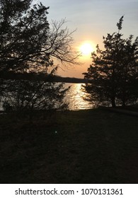 Sunset At Green Lane Reservoir In Montgomery County, PA