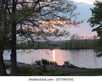 Sunset At Green Lane Reservoir In Montgomery County PA