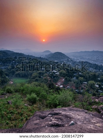 Sunset at Guwahati, Assam from a hilltop.