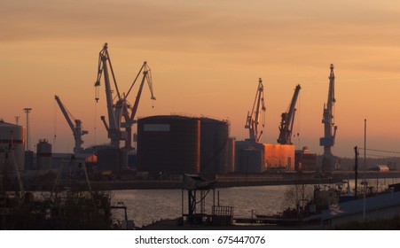 Sunset at the harbor