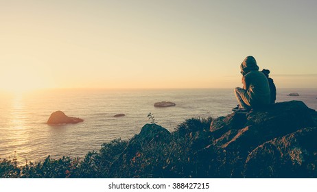 Sunset at the headline