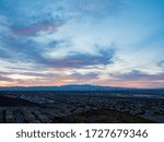 Sunset high angle view of the strip cityscape from Henderson View Pass at Nevada