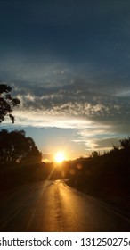 Sunset in the highway