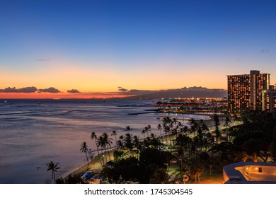 Sunset With Hilton Hawaiian Village