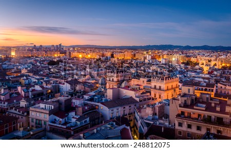 Sunset in the Historic Center of Valencia