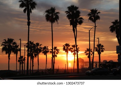 Sunset At Huntington Beach - California