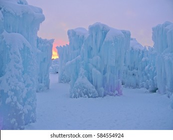 Sunset At Ice Castle