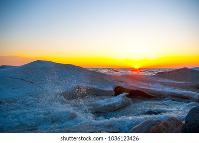 Sunset And Ice In Prince Edward County 