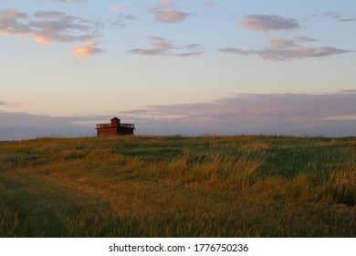 Sunset At The Infantry Post, Fort Abraham Lincoln State Park, Mandan, North Dakota.