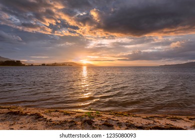 Sunset At Janji Maria Beach Of Lake Toba, Balige, North Sumatra 