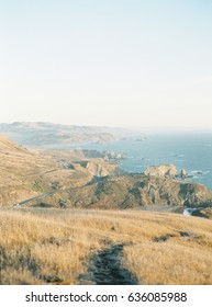 Sunset At Jenner Beach On The California Coast

