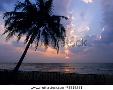 Sunset at Kalutara  beach, Sri Lanka