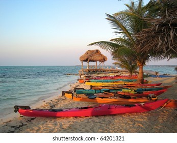 Sunset Kayak in Belize Beach