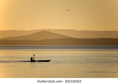 Sunset Kayak Trip On Tuggerah Lake, Australia