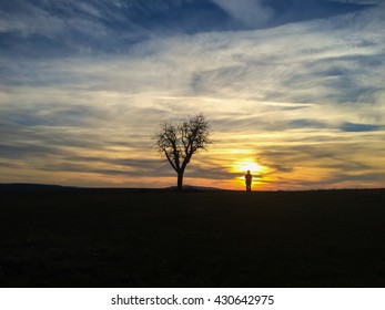 sunset with kid 