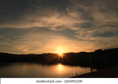 Sunset At Lafayette Reservoir In California