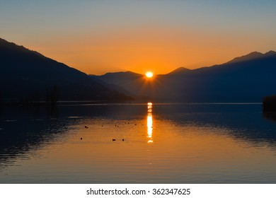 Sunset at lake