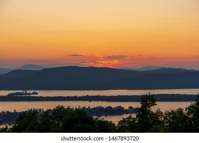 Sunset At Lake George From Pilot Knob Gazebo