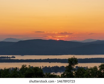 Sunset At Lake George From Pilot Knob Gazebo