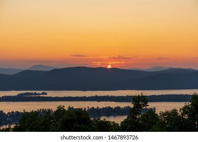 Sunset At Lake George From Pilot Knob Gazebo