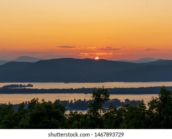 Sunset At Lake George From Pilot Knob Gazebo