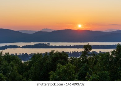 Sunset At Lake George From Pilot Knob Gazebo