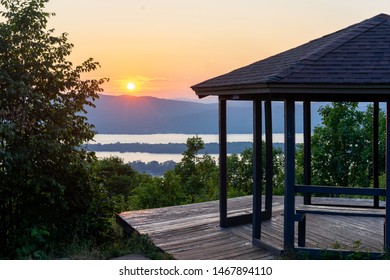 Sunset At Lake George From Pilot Knob Gazebo