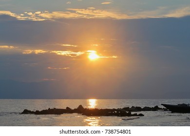 Sunset Lake Kivu, Rwanda, Af