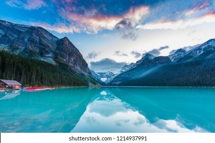 Sunset at Lake Louise, Rocky Mountains Canada