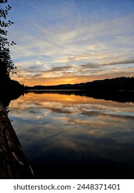 sunset lake reflections in the lake