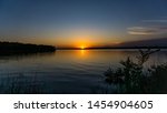 Sunset from Lake Thunderbird in Norman, Oklahoma on June 24, 2019