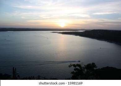 Sunset At Lake Travis In Austin, Texas, USA