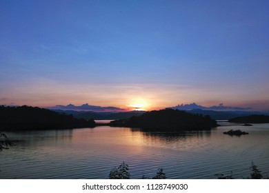 Sunset with lake view. 